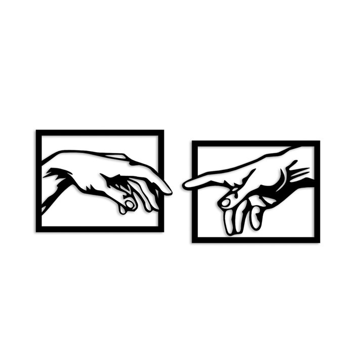 Wallity Hands Escultura de Pared de Metal Negra (2 Piezas)